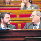 El president Torra i el vicepresident Aragonès al Parlament, en una imatge del desembre del 2019.