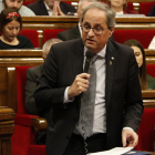 El presidente de la Generalitat, Quim Torra, en una de sus intervenciones durante la sesión de control en el Parlament.