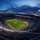 Imatge del Camp Nou, estadi que podria acollir el Barcelona-Nàpols a porta tancada.
