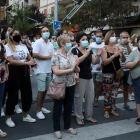 Los manifestantes se concentraron en el cruce de Rovira Roure y Prat de la Riba, junto a la sede de Salud en Lleida.