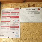 Un cartel del ayuntamiento de Castellserà, primer punto de la demarcación de Lleida donde se ha confirmado un caso de coronavirus.