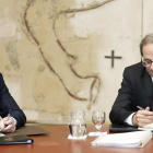 El president de la Generalitat, Quim Torra, i el vicepresident, Pere Aragonès.