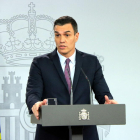 El presidente del gobierno español, Pedro Sánchez, durante la rueda de prensa posterior al consejo de ministros