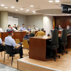 Un moment de la declaració dels metges forenses ahir al judici a l’Audiència de Lleida.