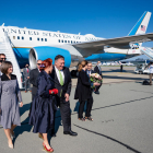 Imatge de l’arribada del secretari d’Estat dels EUA, Mike Pompeo, a Polònia.