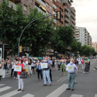 Concentració ahir a la Zona Alta contra l’ordre de confinament de la Generalitat.