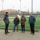 Los ediles Toni Postius y Sergio González visitaron ayer las mejoras. 