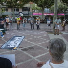 La manifestación celebrada ayer por la tarde en Tàrrega.