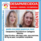 SOS Desaparecidos difundió la imagen de María Dolores en redes.
