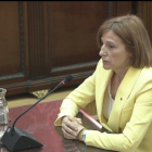 La expresidenta del Parlament Carmen Forcadell durante una sesión del juicio del ‘procés’.