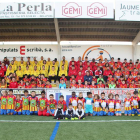 A la imatge, els diferents equips del club de futbol de Bellpuig que es van presentar dissabte passat al camp.