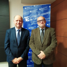 Joan Turmo y Eduardo Enrech, ayer, momentos antes de comenzar la jornada. 