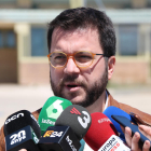 Aragonès, ayer, a la salida de la cárcel de Soto del Real.