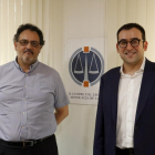 Jordi Albareda y Roger Mir, ayer en el Col·legi d’Advocats. 