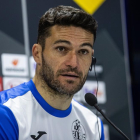 Jorge Molina, capitán del Getafe, durante una rueda de prensa.