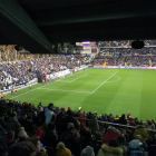 El estadio de Vallecas, en el momento de ser decretada la suspensión temporal que luego fue definitiva.