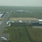 Imagen de los movimientos de tierra para construir el nuevo hangar en el aeropuerto de Alguaire. 