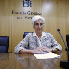 La fiscal general de l’Estat, María José Segarra, ahir amb la premsa.