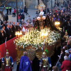 Els Armats de la Sang, ayer, desfilando en la Processó dels Dolors de Lleida.