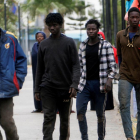 Algunos de los migrantes que consiguieron entrar en Melilla.