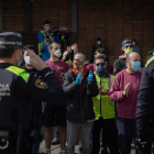 La Guardia Urbana de Barcelona y los Mossos homenajearon ayer a los trabajadores de Mercabarna.