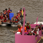 ‘La Ramona’, una embarcació amb forma d’un enorme flamenc rosa, va ser considerada la més original de tota la Transsegre.