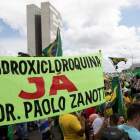 Manifestación ayer en Brasilia de apoyo al presidente Bolsonaro.
