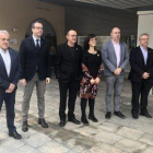 Foto de família de la trobada dels sis alcaldes de la Plana de Lleida.
