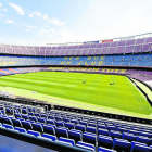 L’estadi, preparat amb els mosaics de suport a l’equip per al partit contra el Leganés.