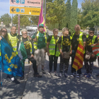 Un grupo de pensionistas, ayer al llegar a Madrid. 