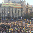El 20-S del 2017 milers de persones van protestar a Barcelona pels escorcolls a Economia.
