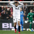 Ezequiel Garay, en un partido con su equipo, el Valencia CF.