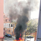 Incendi ahir d’un contenidor al carrer Bisbe Galindo.