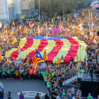 Miles de personas recorrieron ayer Madrid para reivindicar el derecho a la autodeterminación de Catalunya.