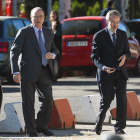 L’exgovernador del Banc d’Espanya Luis María Linde, quan arribava a l’Audiència Nacional ahir.