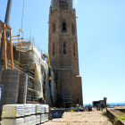 Les tasques de restauració van arrancar ahir a l’àrea de la Porta dels Apòstols i del campanar.