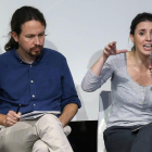 Pablo Iglesias e Irene Montero, en un acto de campaña de Unidas Podemos.