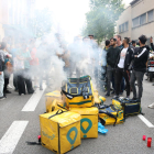 Imagen de archivo de una protesta de repartidores de Glovo en Barcelona