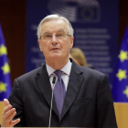 El negociador europeu, Michel Barnier, ahir davant de l’Eurocambra.