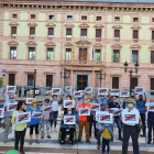 Protesta contra la decisió del Constitucional, ahir a Lleida.