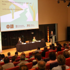 La consellera Meritxell Budó, en la presentació del Puosc a la Llotja de Lleida ahir al migdia.