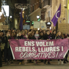 Imagen de archivo de una protesta contra la violencia machista en Lleida. 