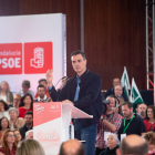 El president del Govern central, Pedro Sánchez, ahir, a Sevilla.