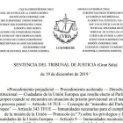 Sentència del TJUE sobre la immunitat d'Oriol Junqueras