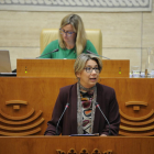 La diputada del PP extremeny Cristina Teniente, durant la defensa de la moció del 155.