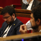 El vicepresident de la Generalitat, Pere Aragonès, ahir al Parlament.