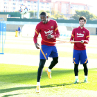 Ousmane Dembélé se incorporó ayer a los entrenamientos del conjunto azulgrana.