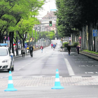 Imagen de la avenida de Madrid cortada al tráfico el pasado mayo. 