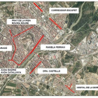 Talls a la ciutat de Lleida pel Dia sense Cotxes