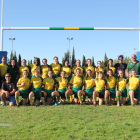 La plantilla d’aquesta temporada de l’equip femení de l’Inef Lleida Rugby, que aquest cop compta amb prou jugadores per competir sense necessitar fusions amb altres clubs.